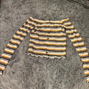 off the shoulder crop top.